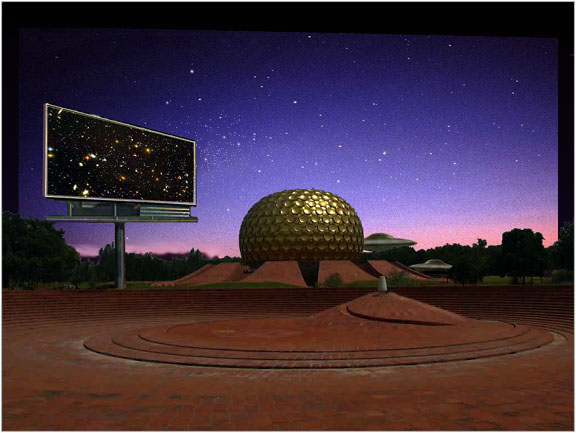 Auroville cosmic signs, one with the universe